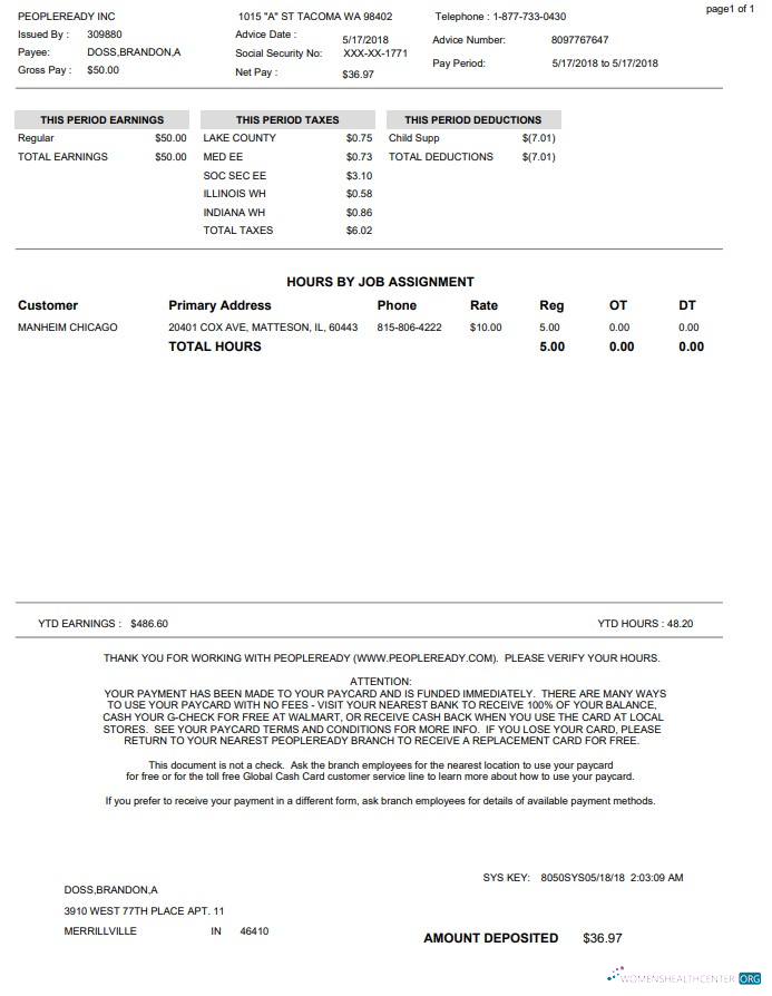 Download Peopleready Paystub Photoshop template